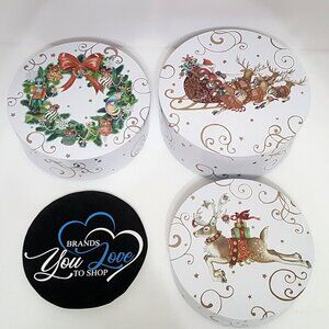 NEW Williams Sonoma Set of 3 Twas the Night Before Christmas Nesting Cookie Tins